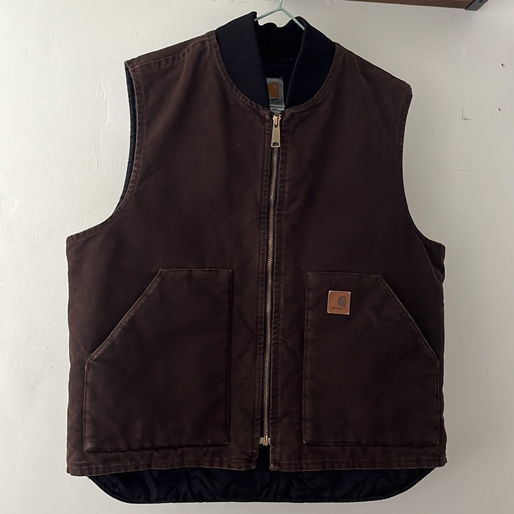 Carhartt VO2 DKB Canvas Work Vest Insulated
Full Zip Vintage made in USA